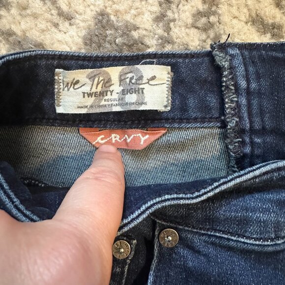 FREE PEOPLE We The Free CRVY Ma Cherie Bell Bottom Jean | 28 | super flare denim - Picture 7 of 12